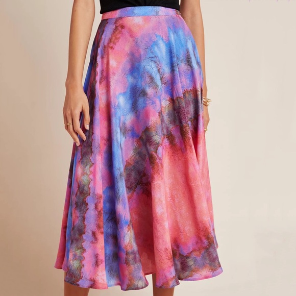 HTF Anthropologie Joni Tie-Dye Midi Skirt - Picture 7 of 10